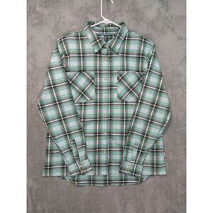 Mountain Hardwear Shirt Womens Large Blue Plaid Flannel Long Sleeve Button Up